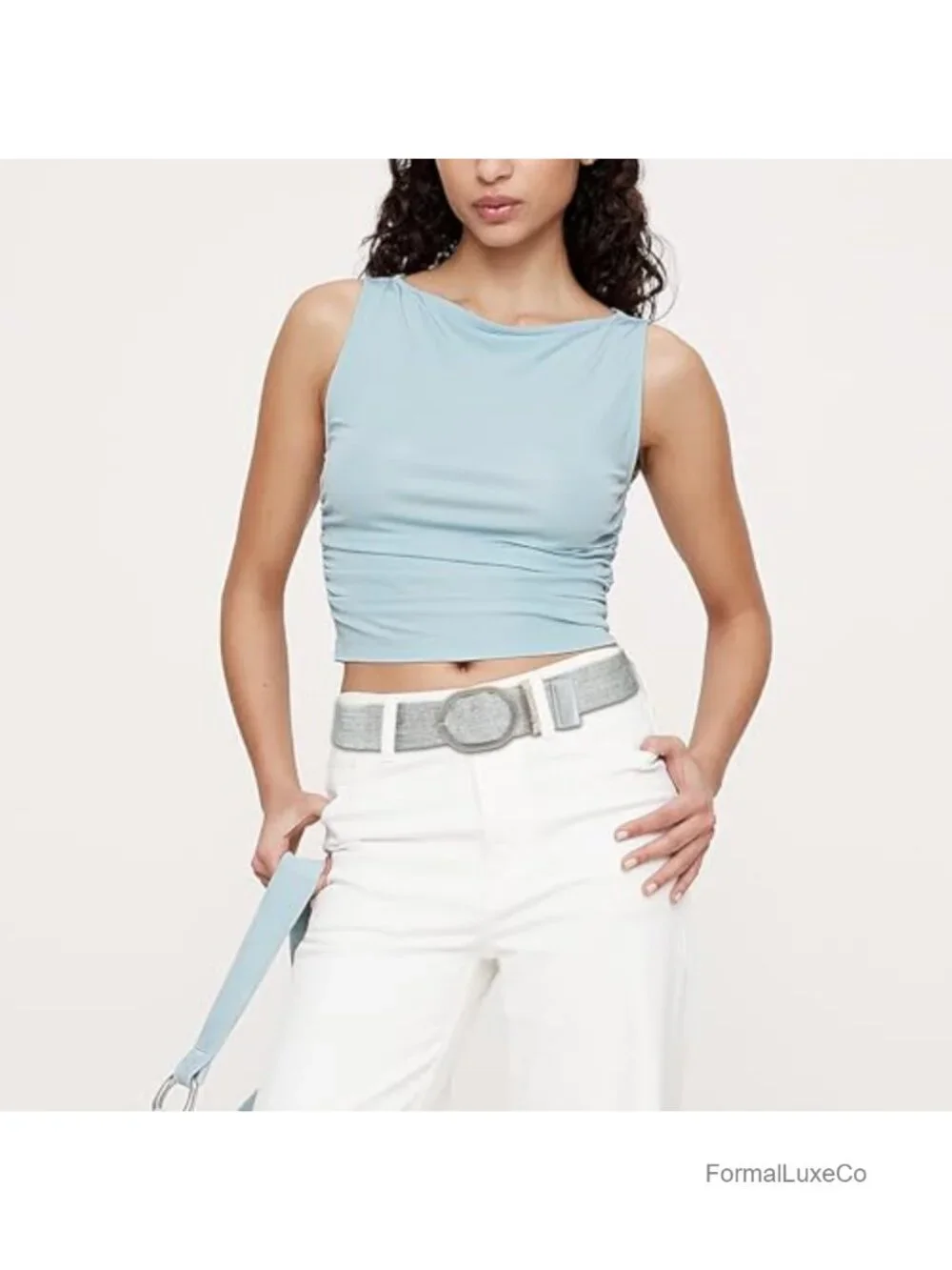 Women's Straw Woven Elastic Belt Wide Stretchy Boho Belt for Summer Raffia
